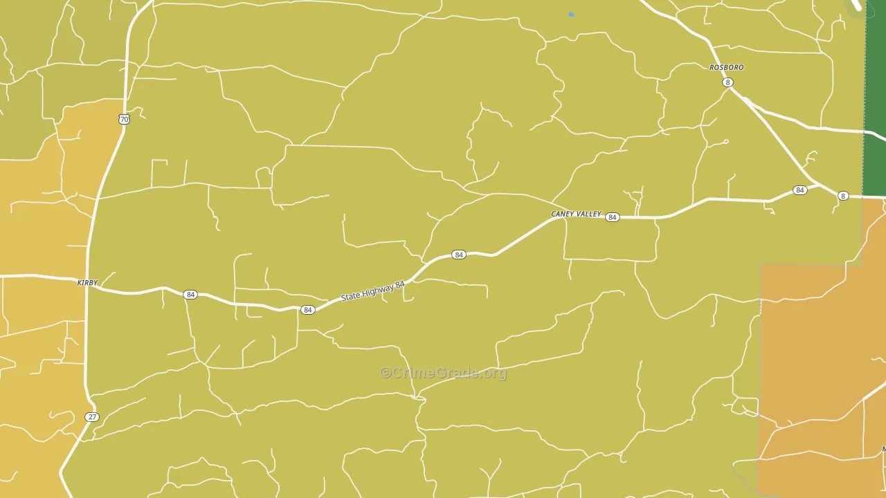 Caney Valley, AR Map of Assault Rates