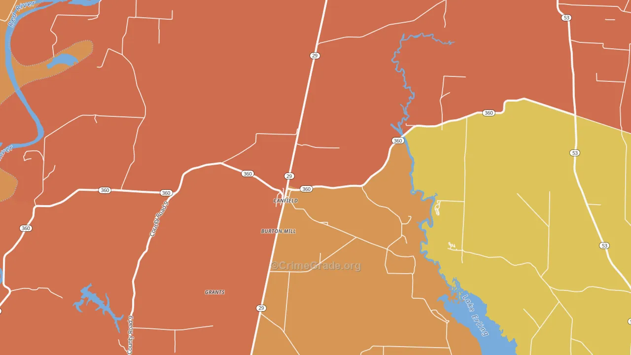 Canfield, AR Map of Assault Rates