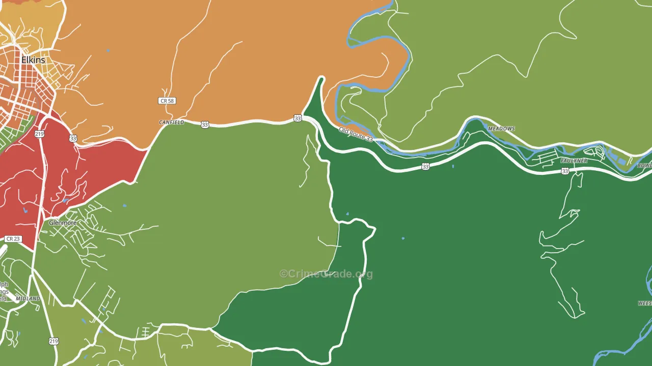 Canfield, WV Map of Assault Rates