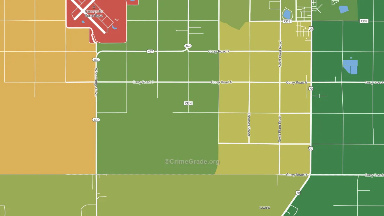 Cannon Air Force Base, NM Map of Assault Rates