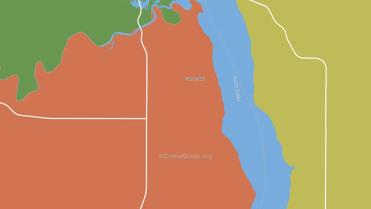 Cannon Ball, ND Map of Assault Rates