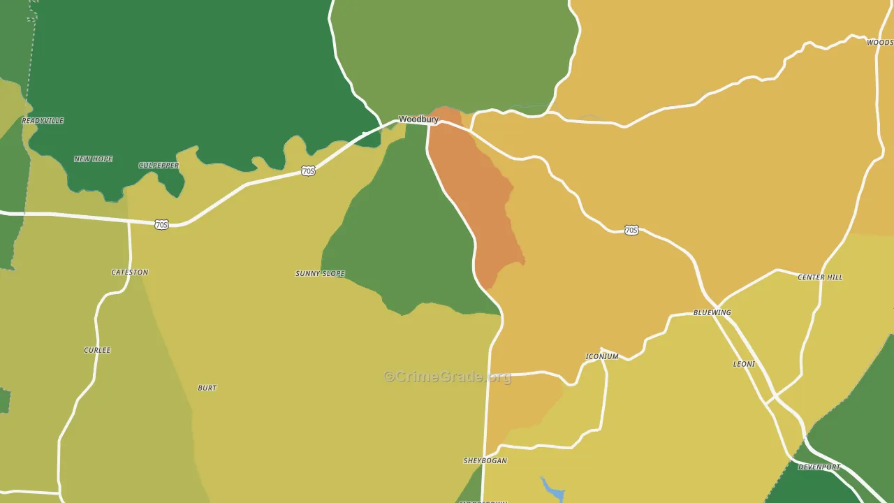 Cannon County, TN Map of Assault Rates