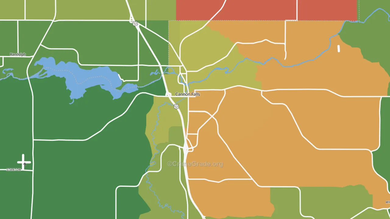 Cannon Falls, MN Map of Assault Rates