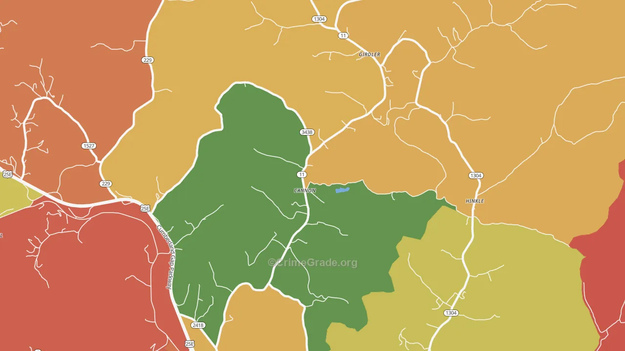 Cannon, KY Map of Assault Rates