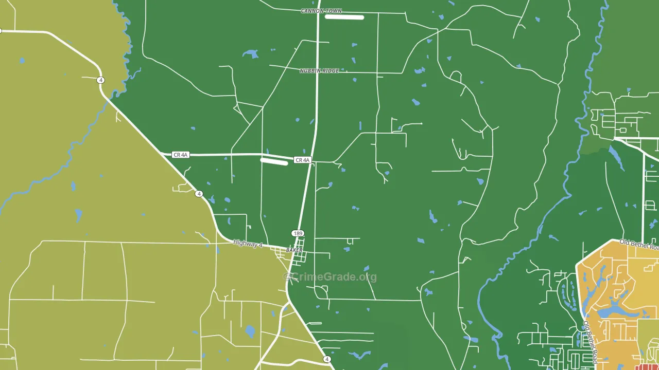 Cannon Town, FL Map of Assault Rates