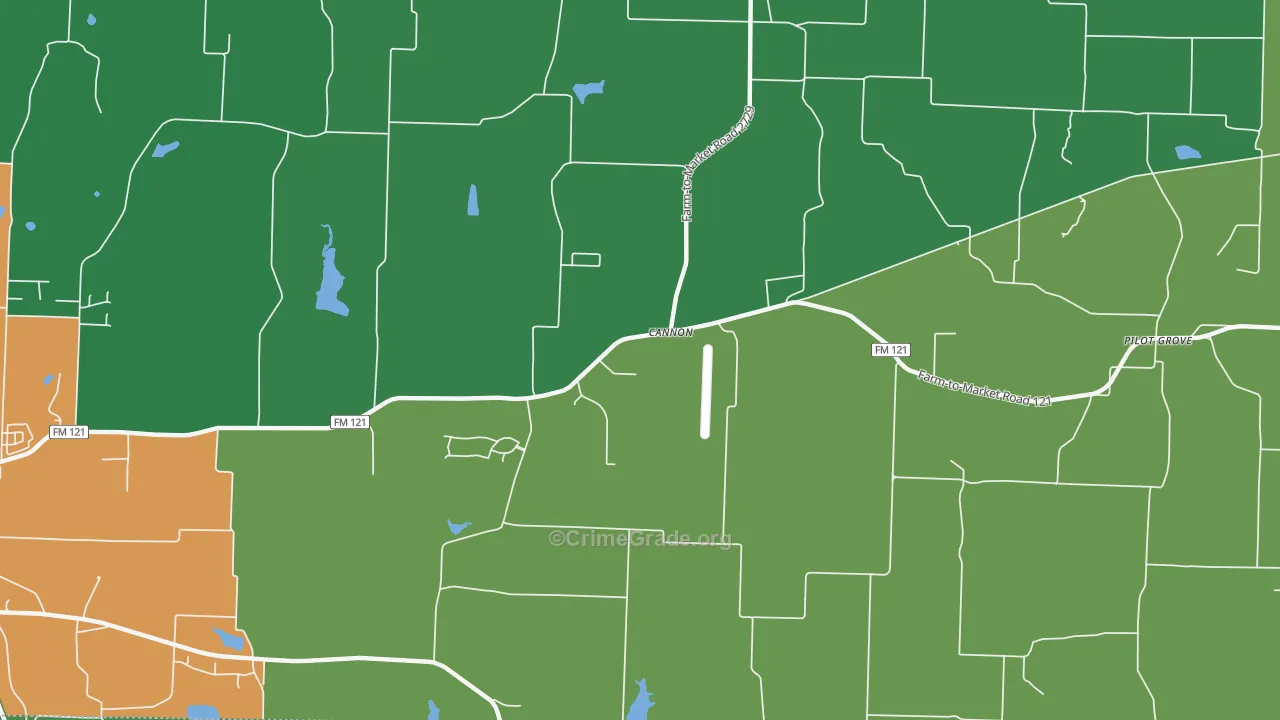 Cannon, TX Map of Assault Rates