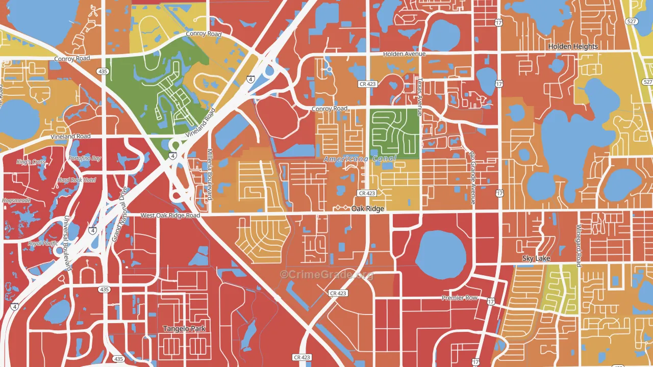Cannongate-Orlando, Oak Ridge, FL Map of Assault Rates
