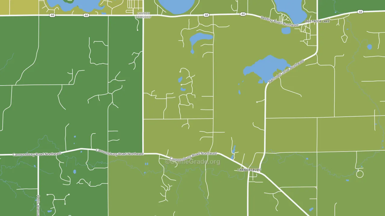 Cannonsburg, MI Map of Assault Rates