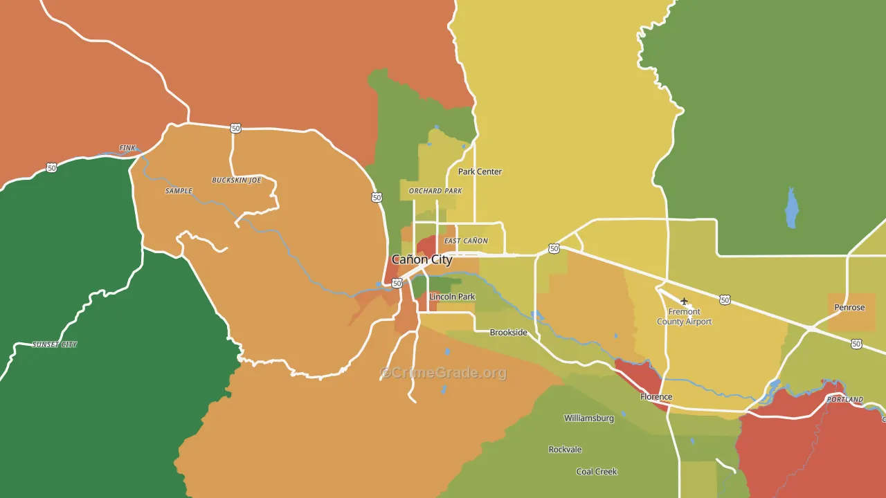 Canon City, CO Map of Assault Rates