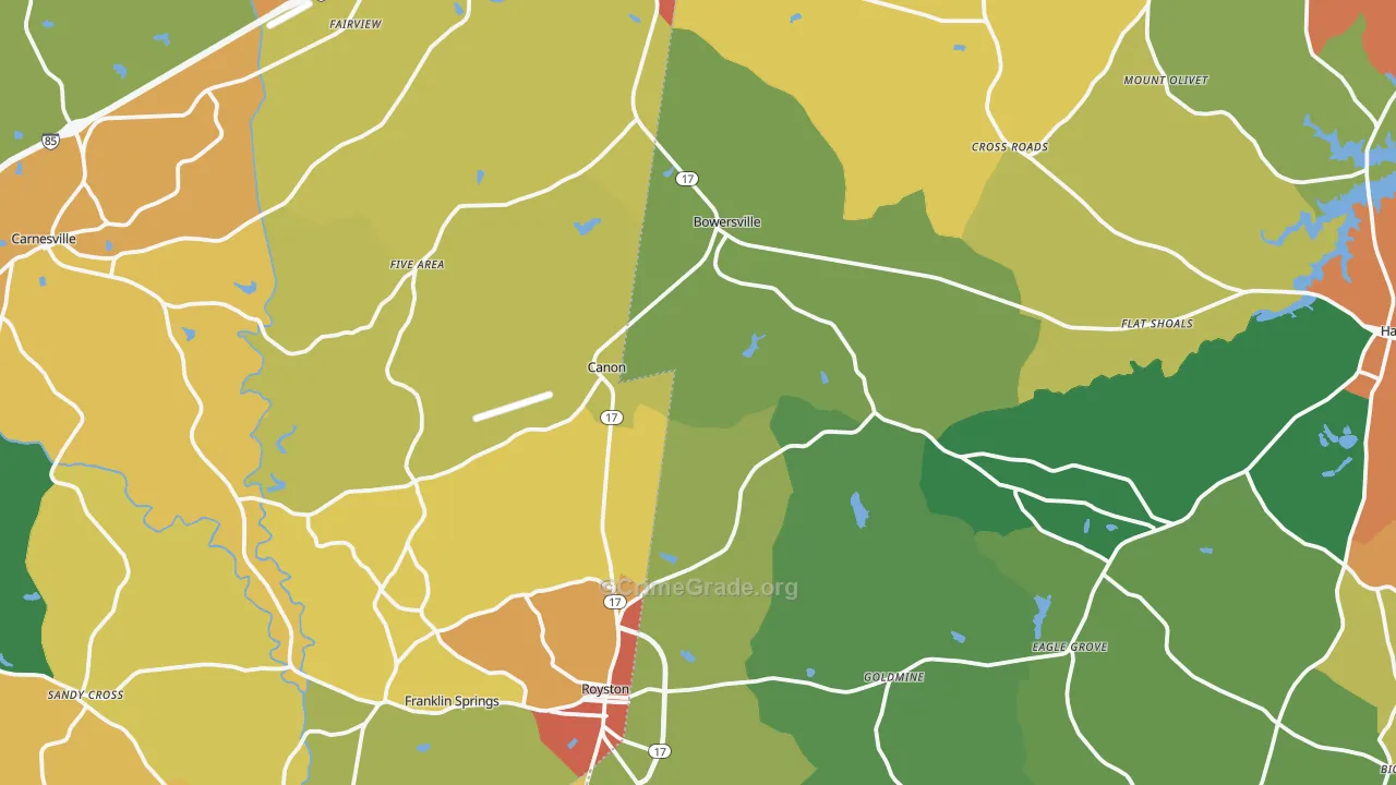Canon, GA Map of Assault Rates