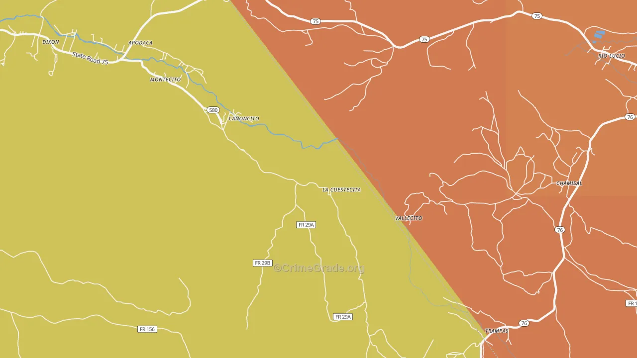 Canoncito, NM Map of Assault Rates