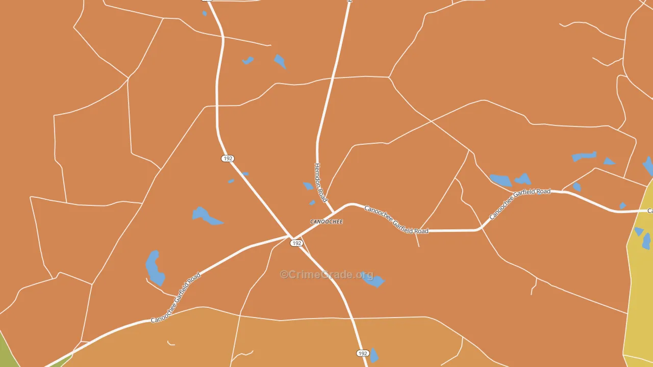 Canoochee, GA Map of Assault Rates