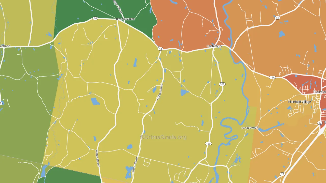 Canterbury, CT Map of Assault Rates