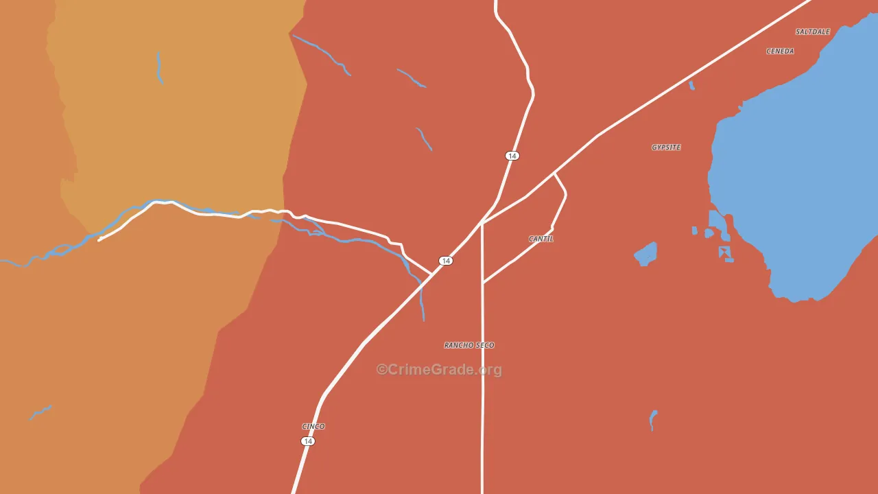 Cantil, CA Map of Assault Rates