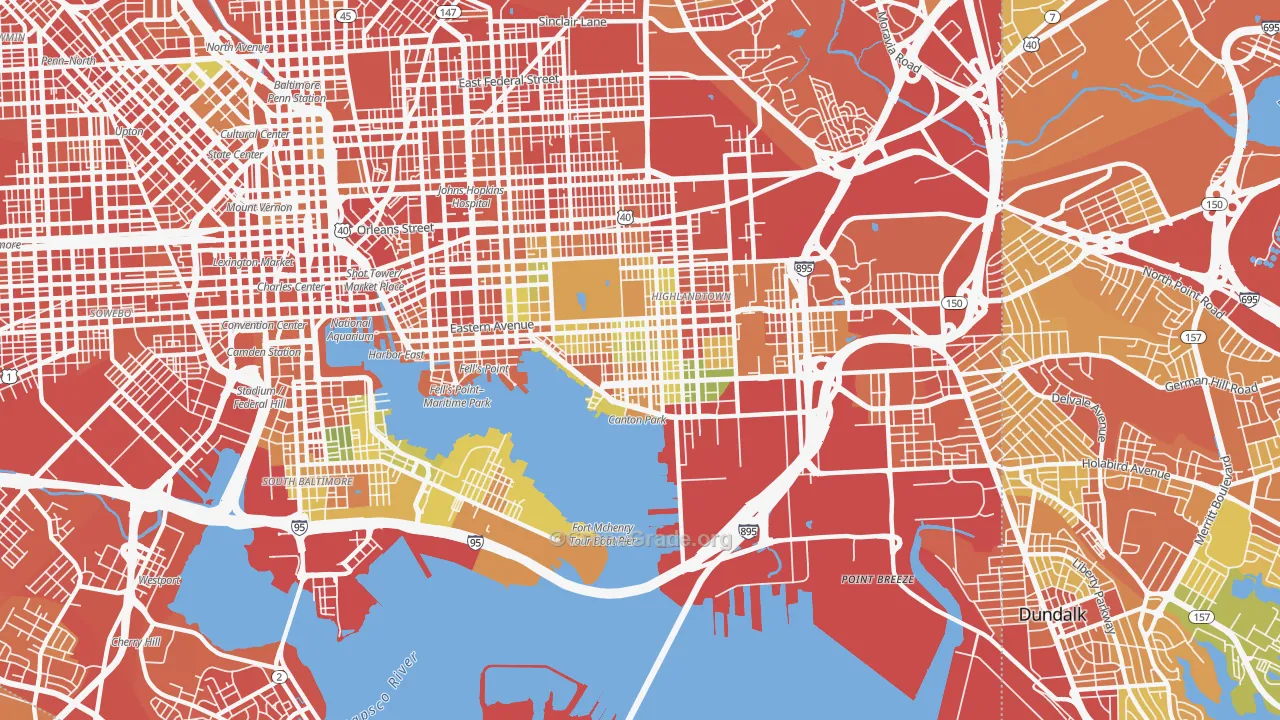 Canton, Baltimore, MD Map of Assault Rates