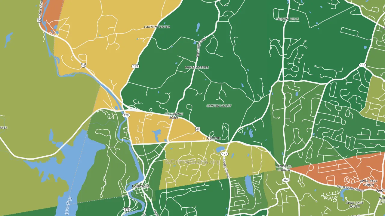 Canton, CT Map of Assault Rates