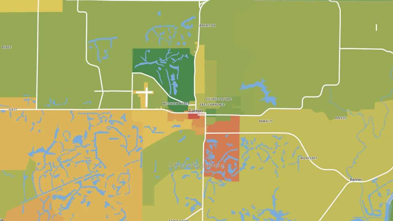 Canton, IL Map of Assault Rates