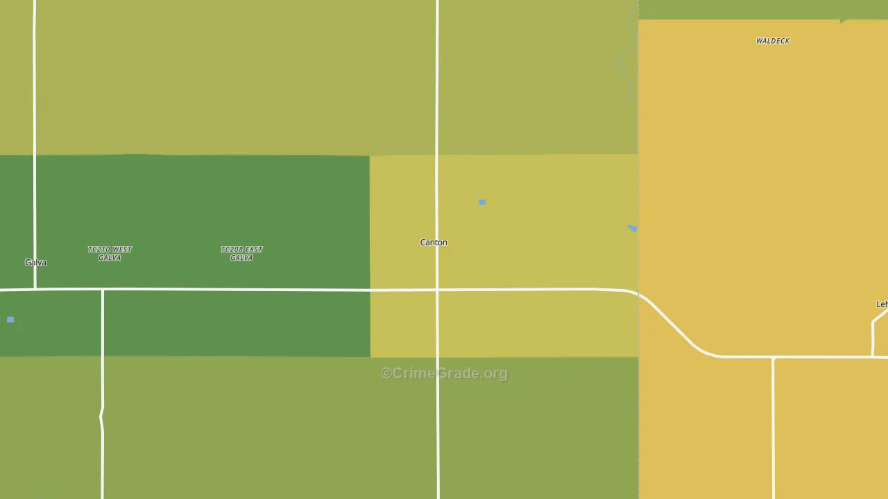 Canton, KS Map of Assault Rates