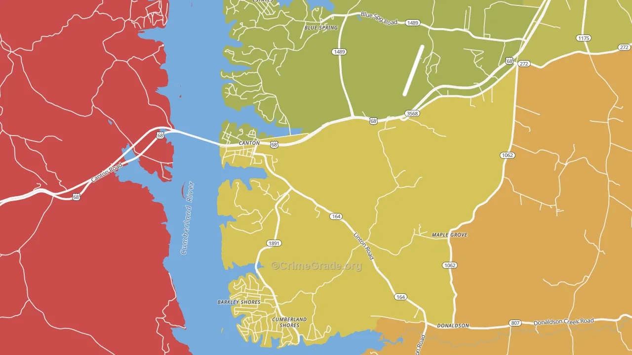 Canton, KY Map of Assault Rates