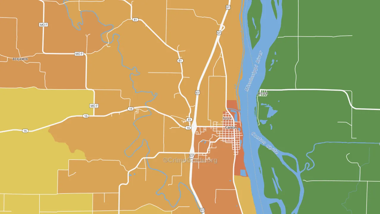 Canton, MO Map of Assault Rates