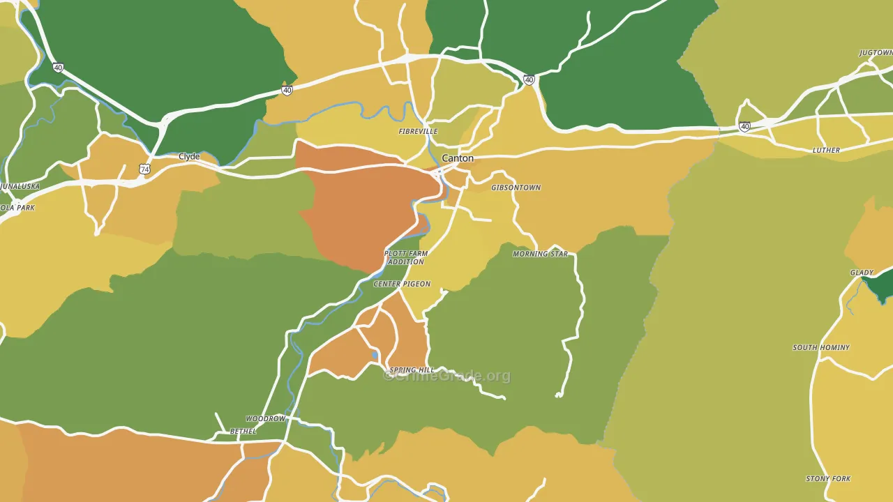Canton, NC Map of Assault Rates