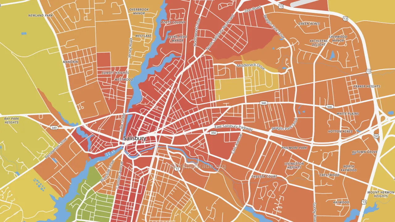 Canton, Salisbury, MD Map of Assault Rates