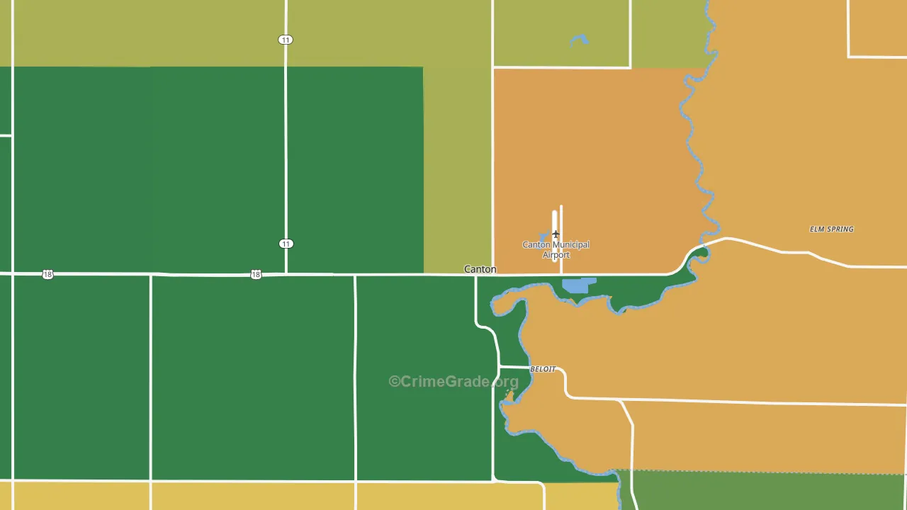 Canton, SD Map of Assault Rates