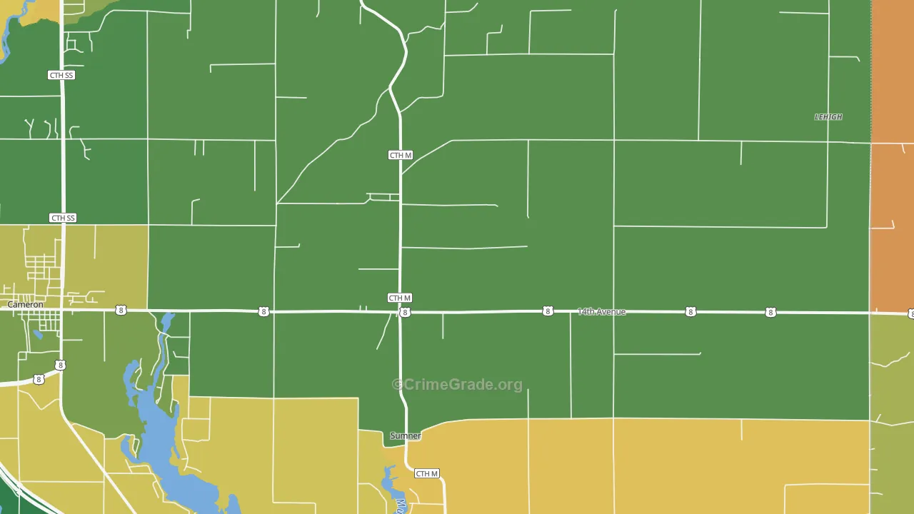 Canton, WI Map of Assault Rates
