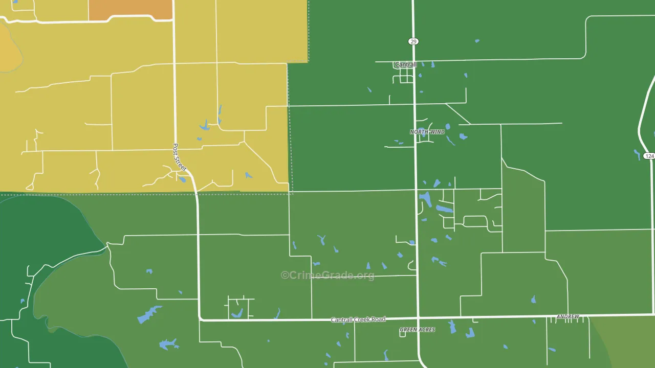 Cantrall, IL Map of Assault Rates
