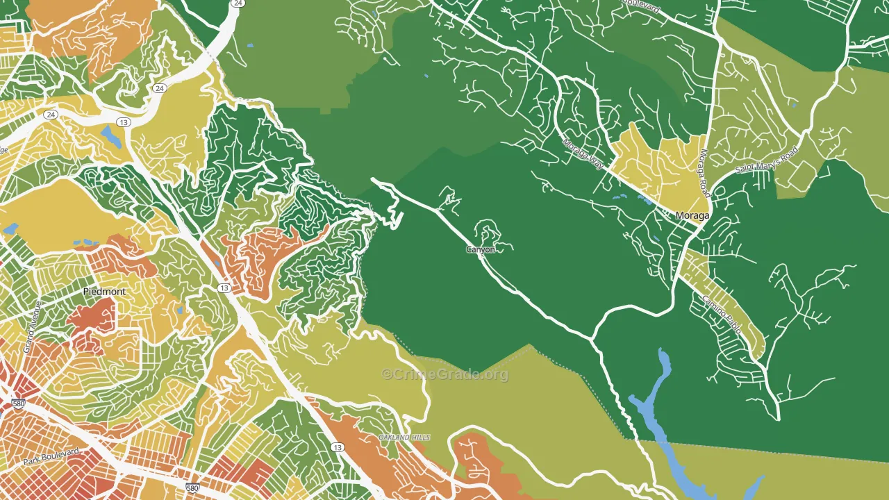Canyon, CA Map of Assault Rates