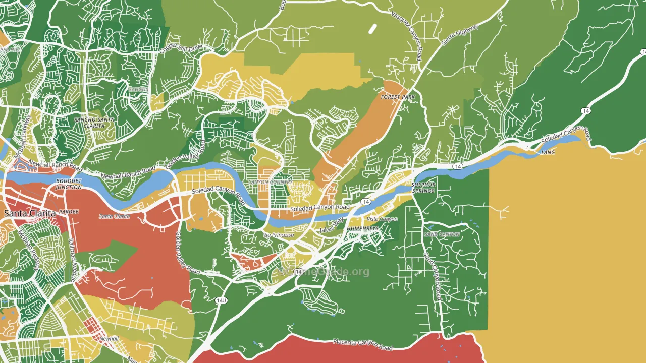 Canyon Country, CA Map of Assault Rates