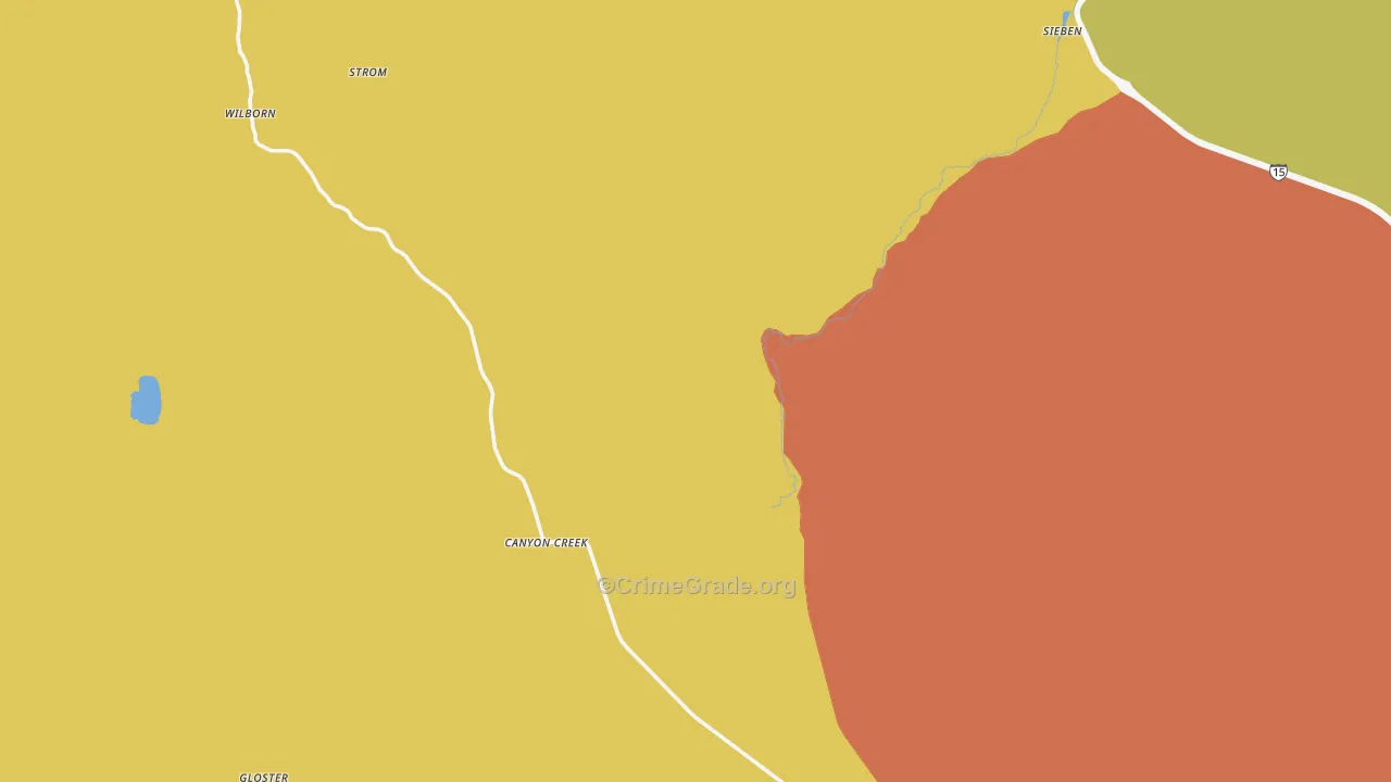 Canyon Creek, MT Map of Assault Rates