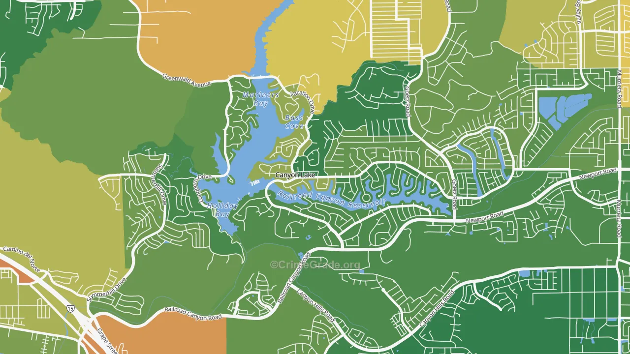 Canyon Lake, CA Map of Assault Rates