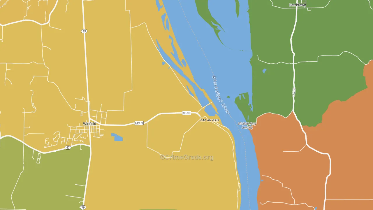 Cap au Gris, MO Map of Assault Rates