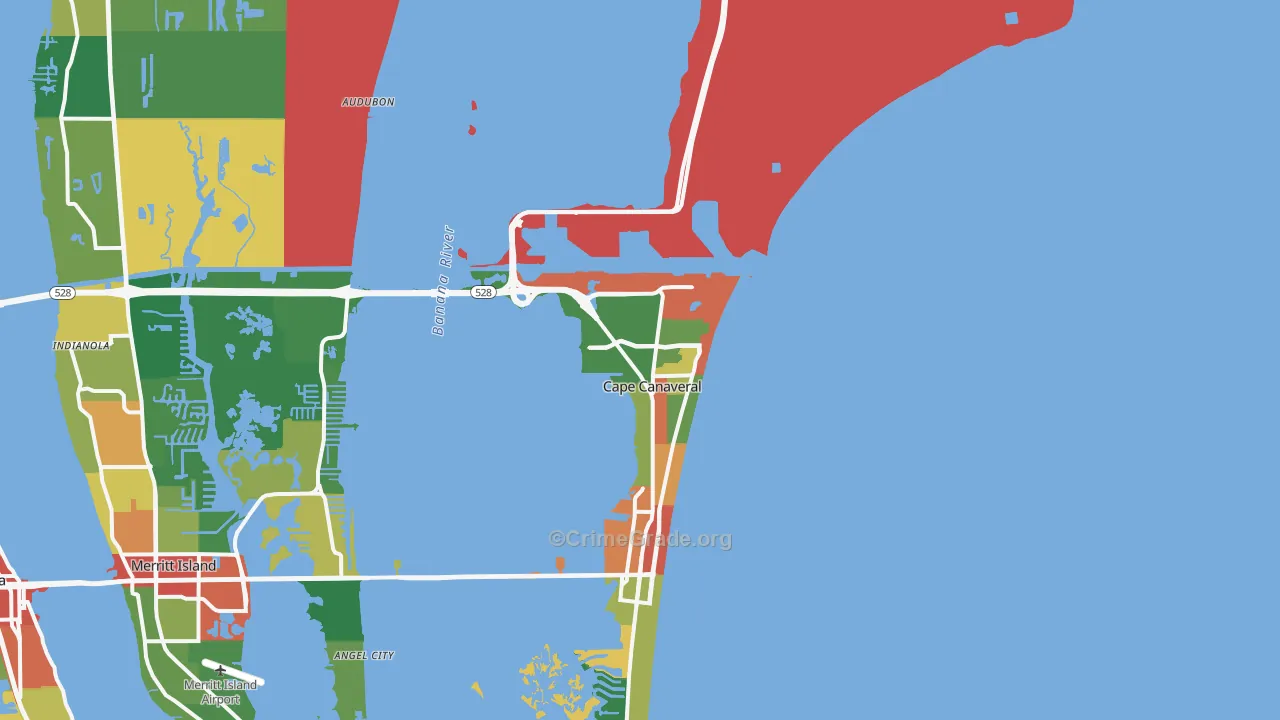Cape Canaveral, FL Map of Assault Rates