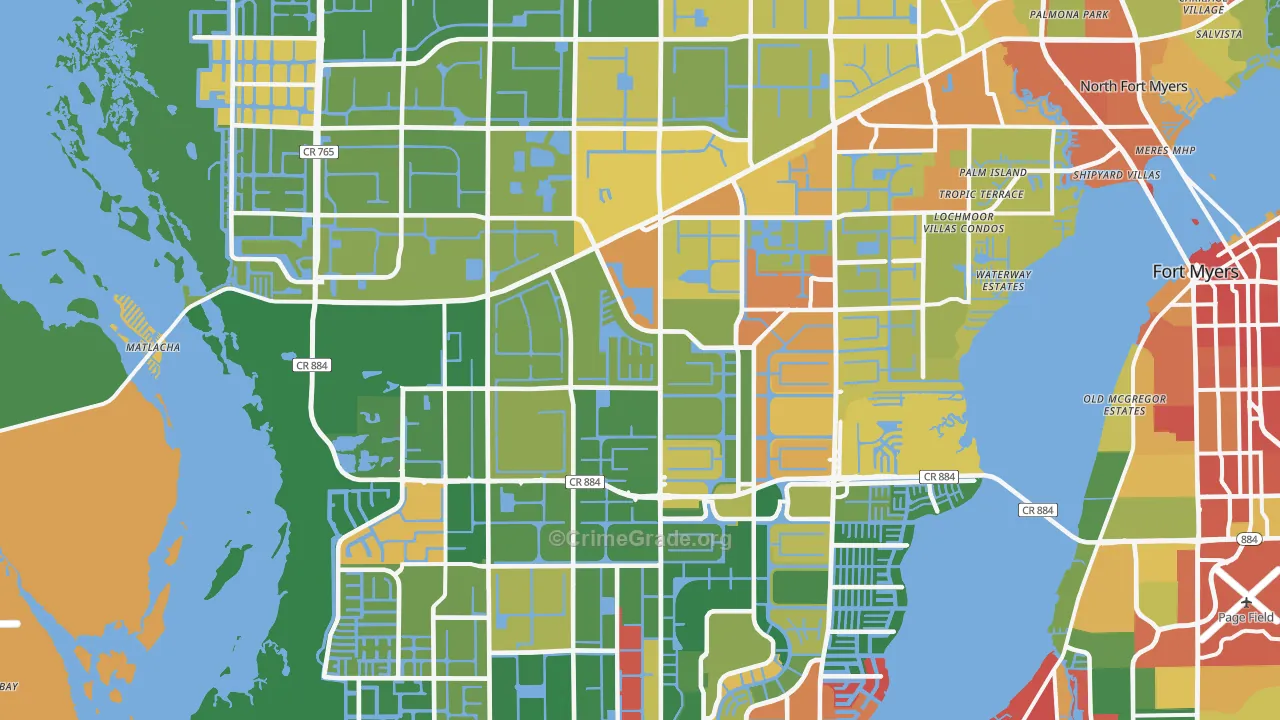 Cape Coral, FL Map of Assault Rates
