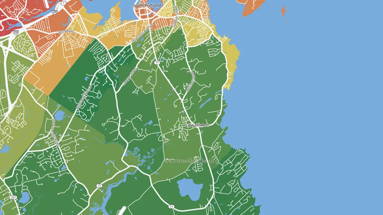 Cape Elizabeth, ME Map of Assault Rates