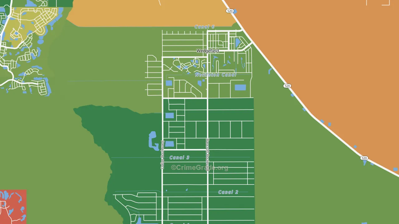 Cape Orl Estates, Wedgefield, FL Map of Assault Rates