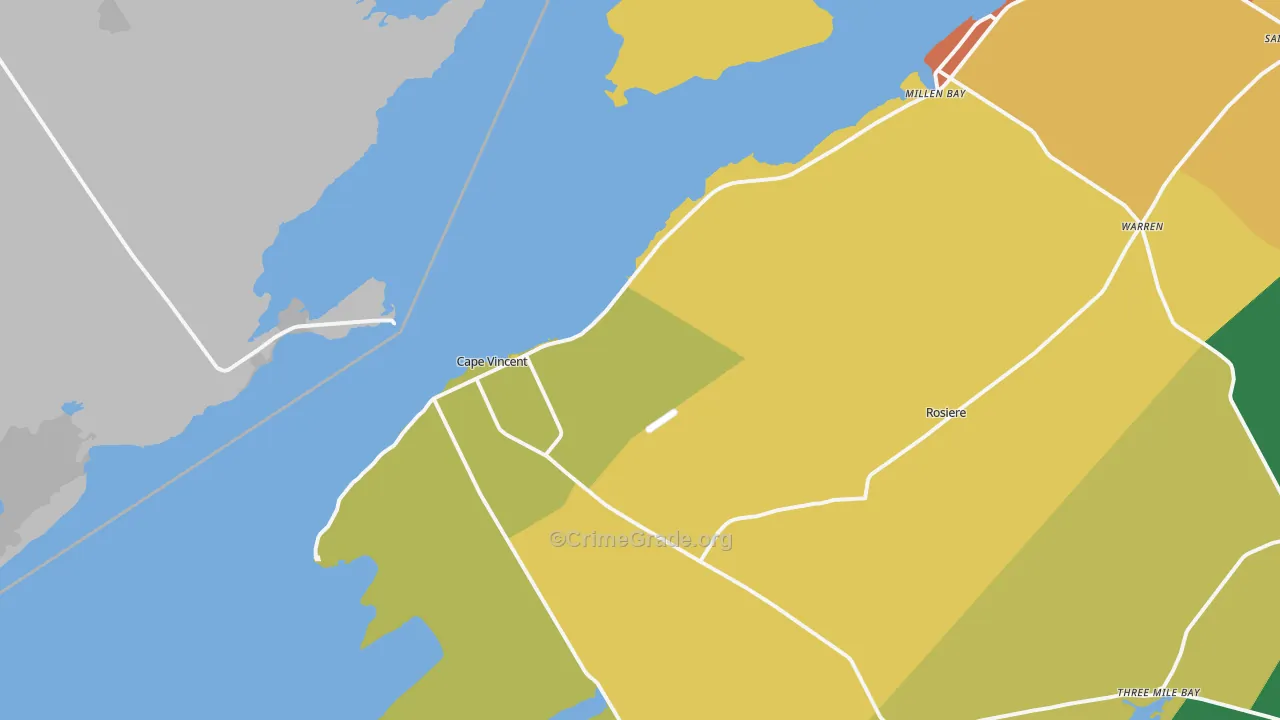 Cape Vincent, NY Map of Assault Rates
