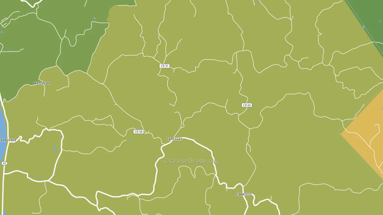 Capehart, WV Map of Assault Rates