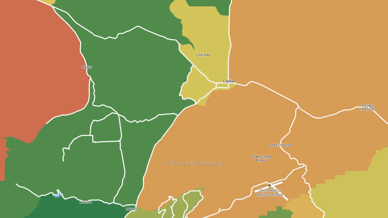 Capitan, NM Map of Assault Rates