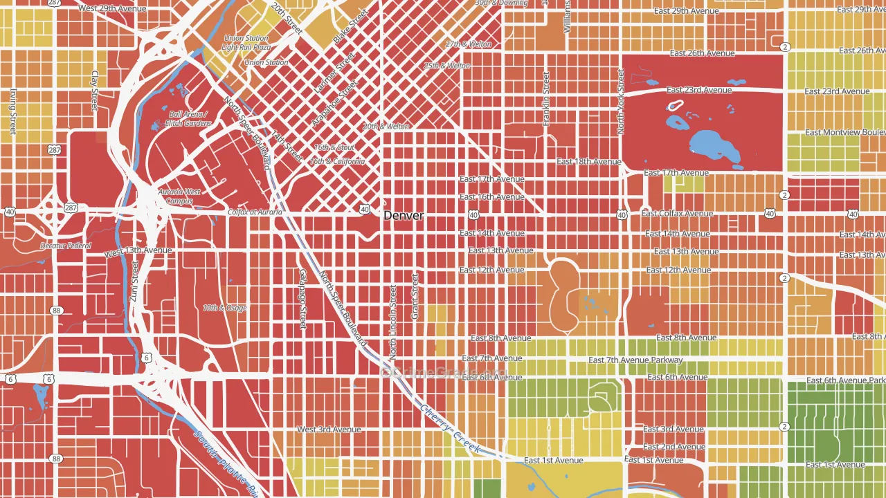 Capitol Hill, Denver, CO Map of Assault Rates