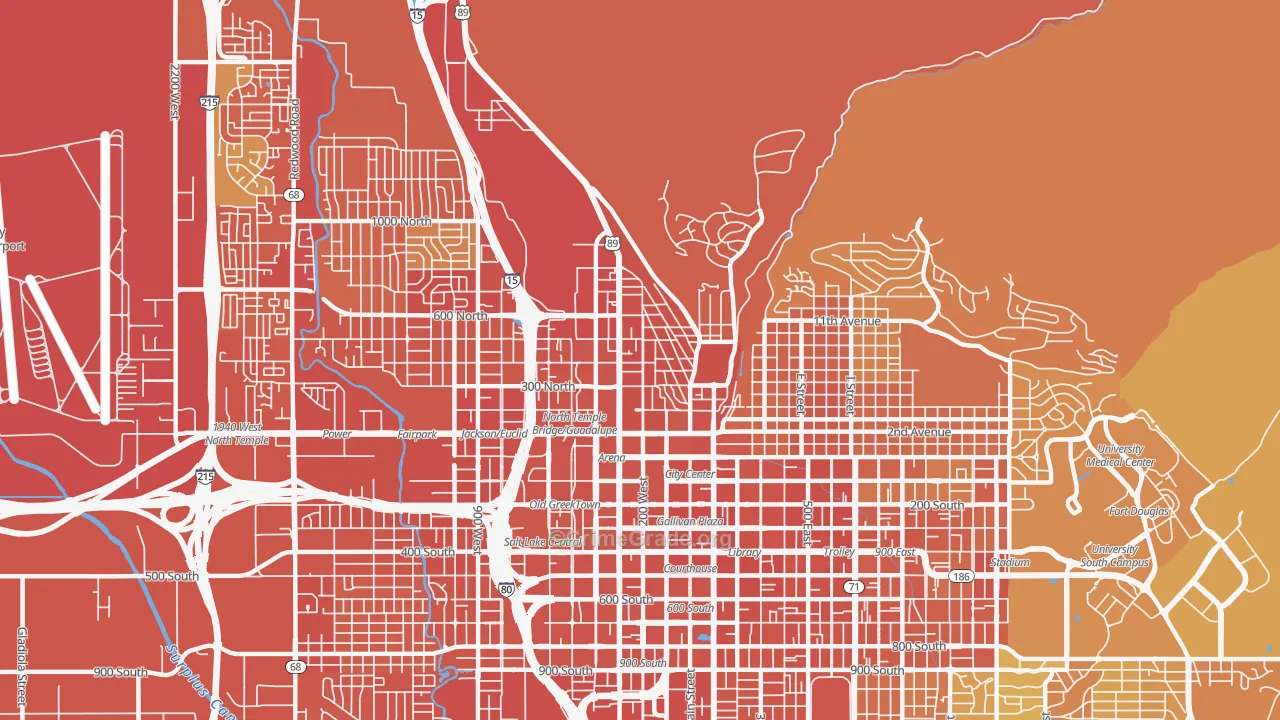 Capitol Hill, Salt Lake City, UT Map of Assault Rates