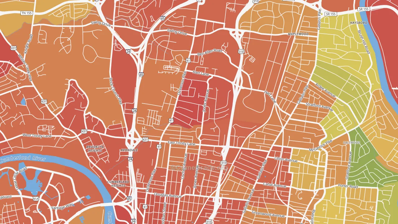Capitol View, Nashville, TN Map of Assault Rates