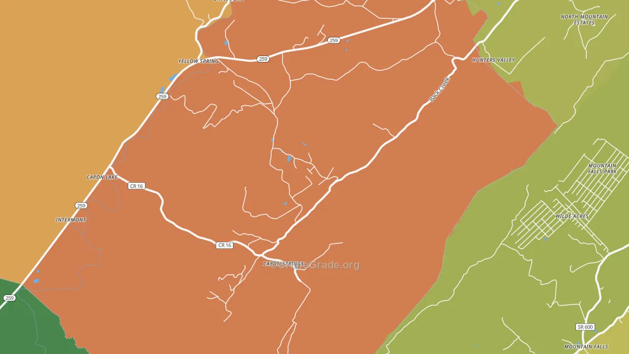 Capon Springs, WV Map of Assault Rates