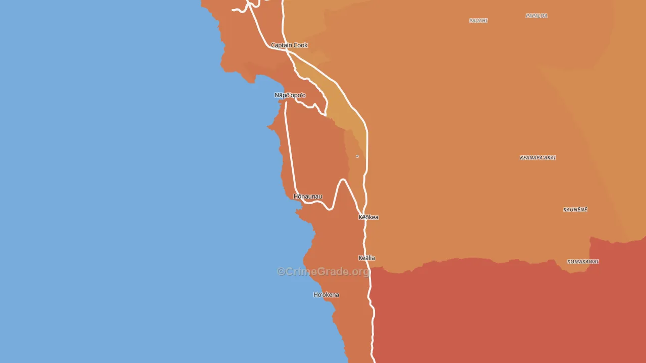 Captain Cook, HI Map of Assault Rates