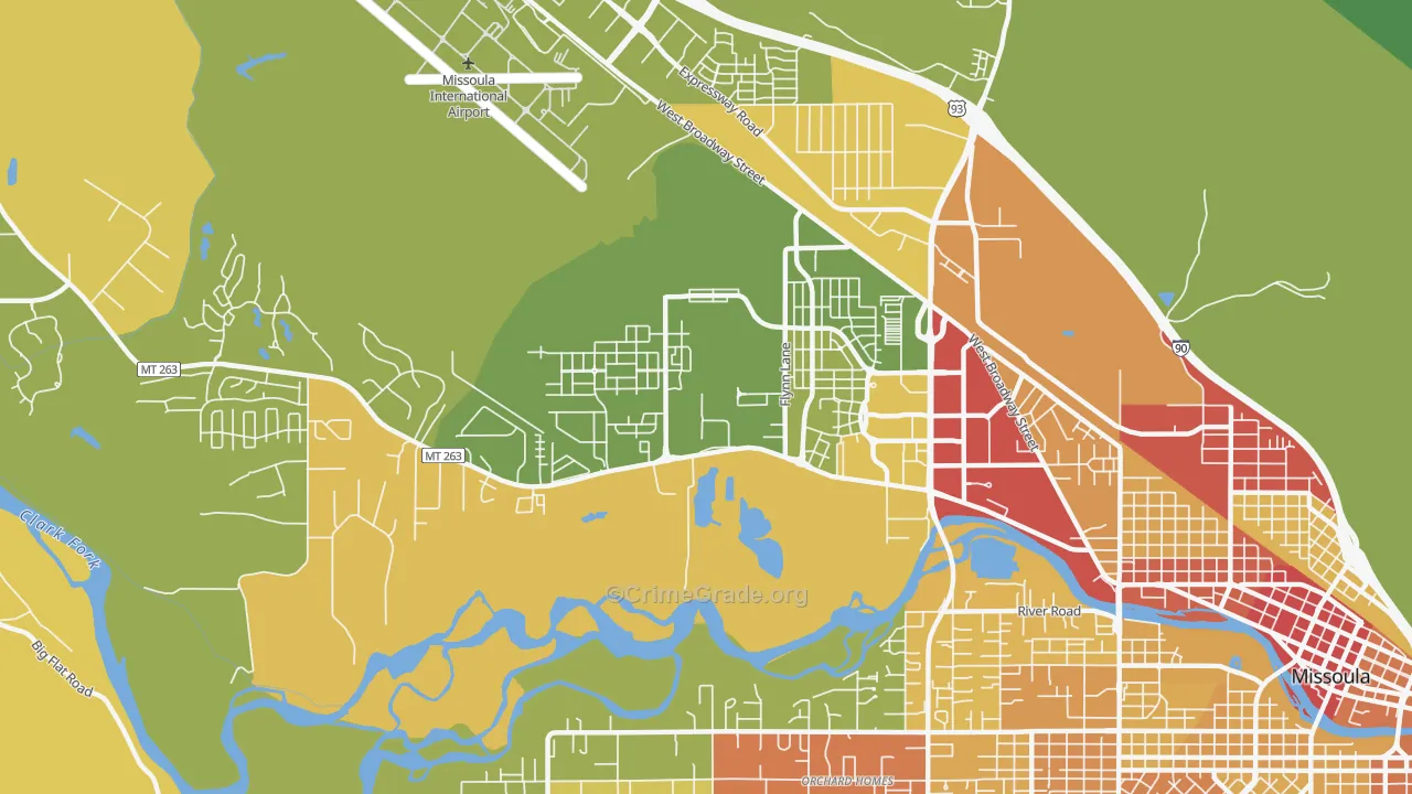 Captain John Mullan, Missoula, MT Map of Assault Rates