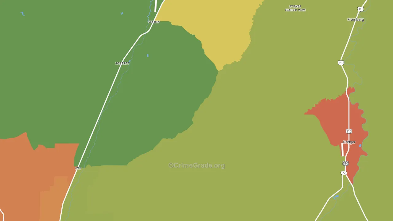 Carbon County, MT Map of Assault Rates