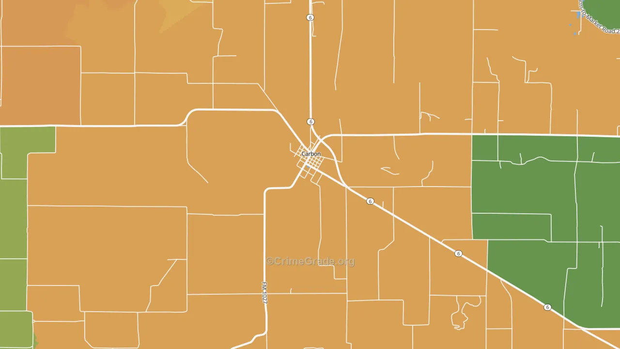 Carbon, TX Map of Assault Rates