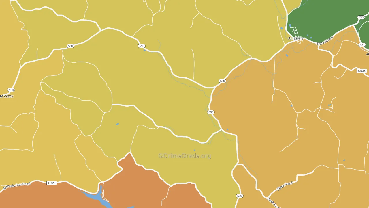 Carbondale, OH Map of Assault Rates